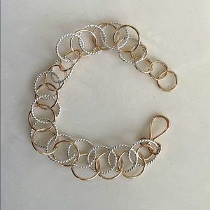 Gold and silver loop bracelet